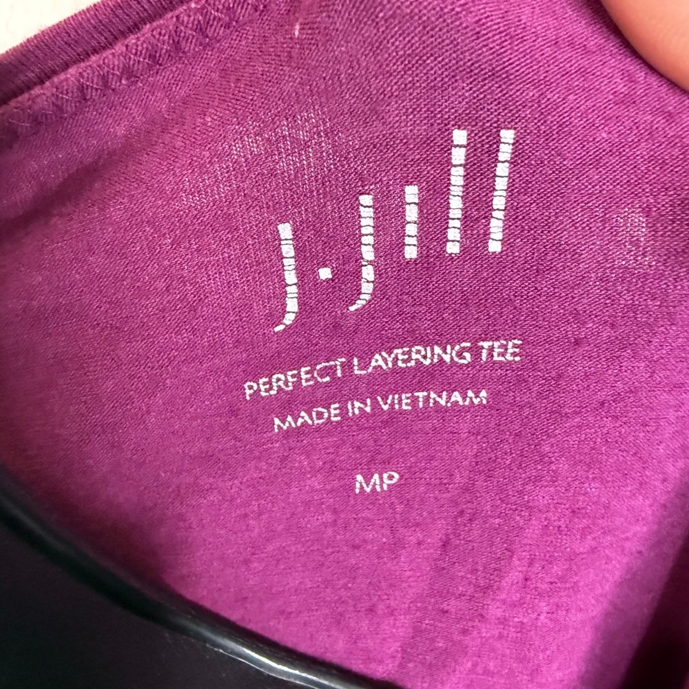 J. Jill Women's Cotton Modal Perfect Layering Tee Long Sleeve Purple Size Medium - Picture 3 of 5
